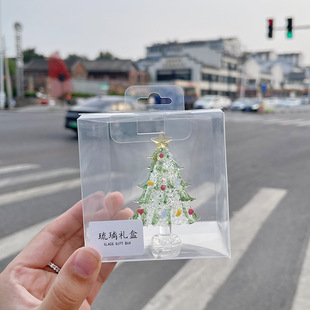 Christmas Gifts Zibo Glass Christmas Tree Ornaments Decorative Crafts Glass for Girlfriend Girls Small Gifts