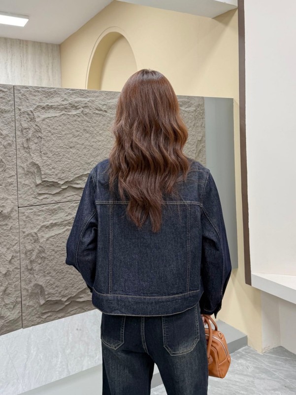 朵妮DN复古时髦牛仔外套女小个子短款2025秋新款高端深蓝夹克上衣|undefined