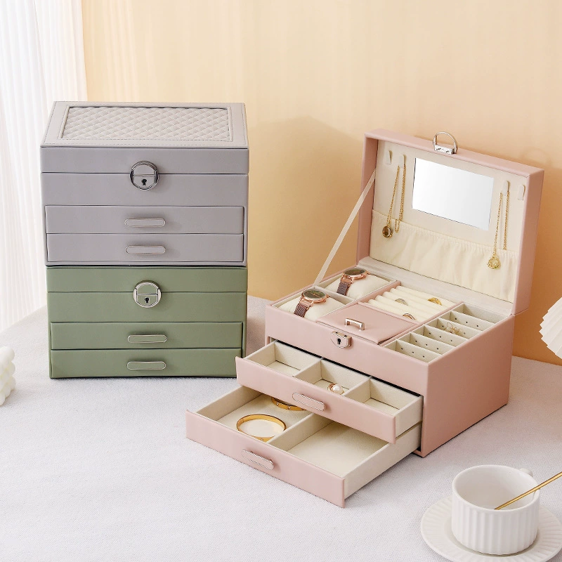 Ювелирная коробка для хранения креативная мода с замком ювелирная коробка для ювелирных изделий большой емкости