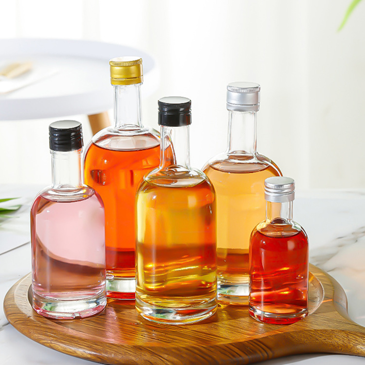 伏特加酒瓶子透明玻璃果酒瓶白酒分裝瓶高檔密封冰酒瓶自釀空酒瓶