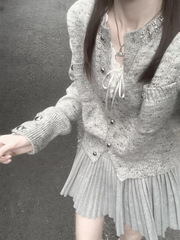 秋季灰色高级感巨好看的套装女小个子韩系早秋气质一整套穿搭