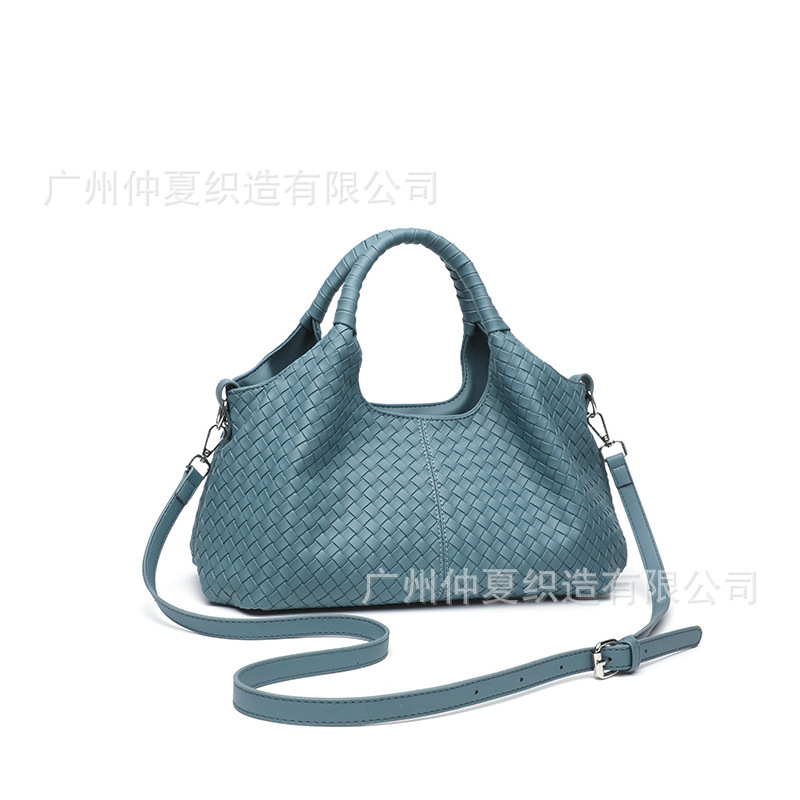 Large Capacity Retro Woven Leather Tote Bag For Women, Versatile Luxury Crossbody Shoulder Handbag, Mother's Bag - Thumbnail 2