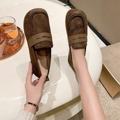 软底防滑豆豆鞋女2025秋季新款牛筋平底单鞋百搭舒适一脚蹬乐福鞋