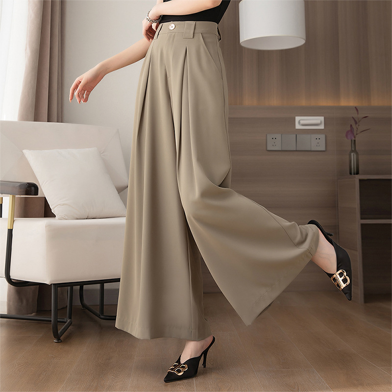 Wide Leg Pants Women's Pants Summer High Waist Dipping Pants Skirt Slimming Casual High-end Summer Women's Suit Pants