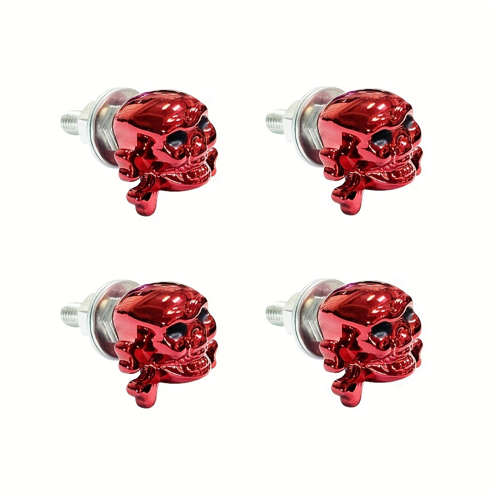 Nieuwe schroeven in doodskopvorm, M6-schroefdraad, universeel voor alle automodellen, kentekenplaathouder, grensoverschrijdend._voghion.com