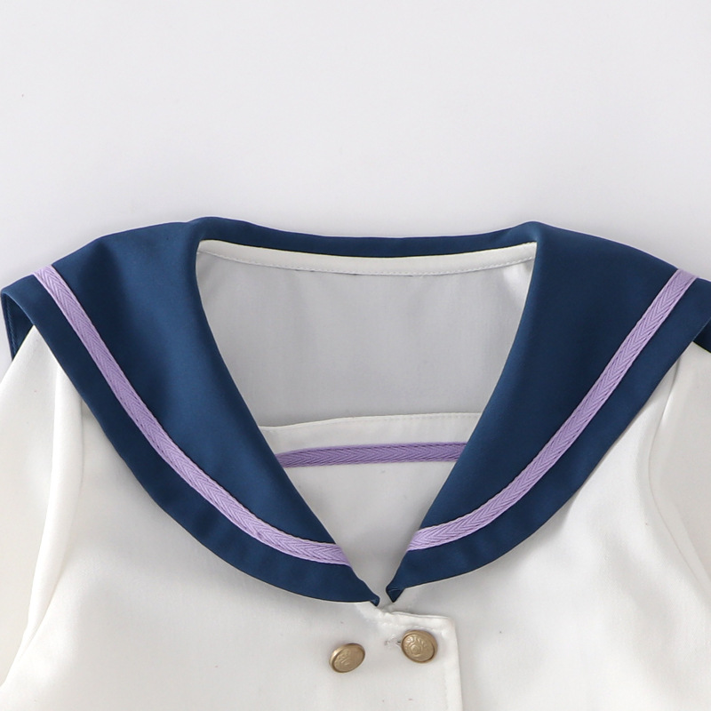 Mutter & Kinder Mädchen Marine Stil Kinderkleidung 2024 neue Version von kleinen und mittelgroßen Kindern alle passen College Stil Tops mit Tutu Rock_voghion.com