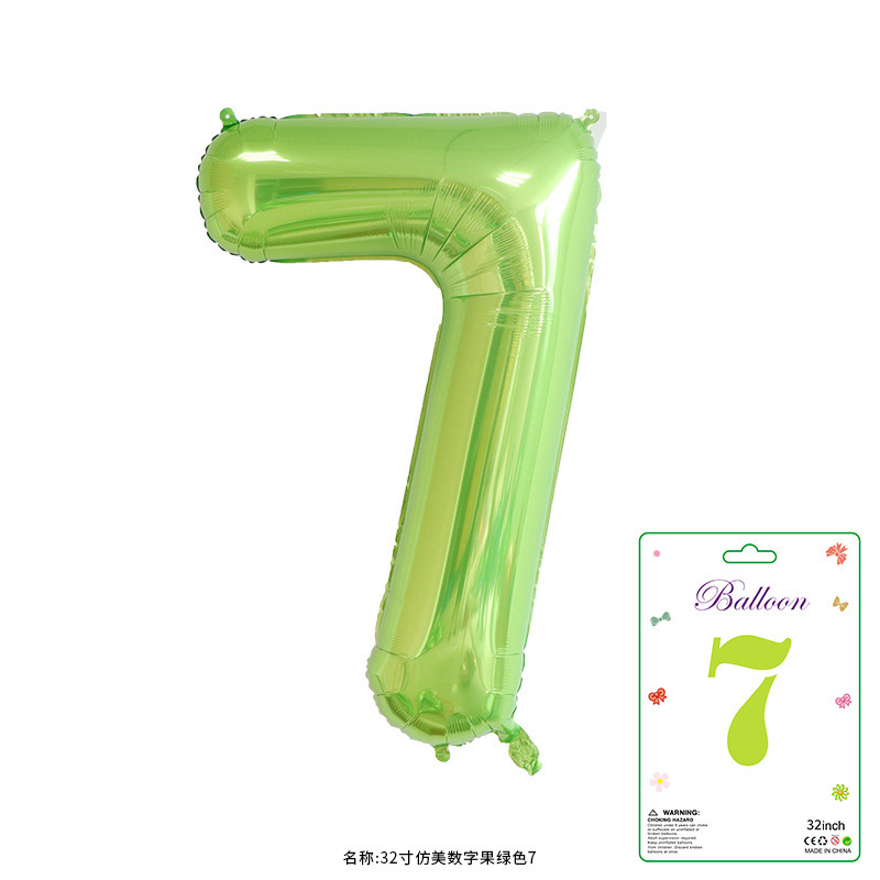 32寸卡装美版数字0到9气球儿童生日派对装饰婚庆婚房布置数字气球|undefined