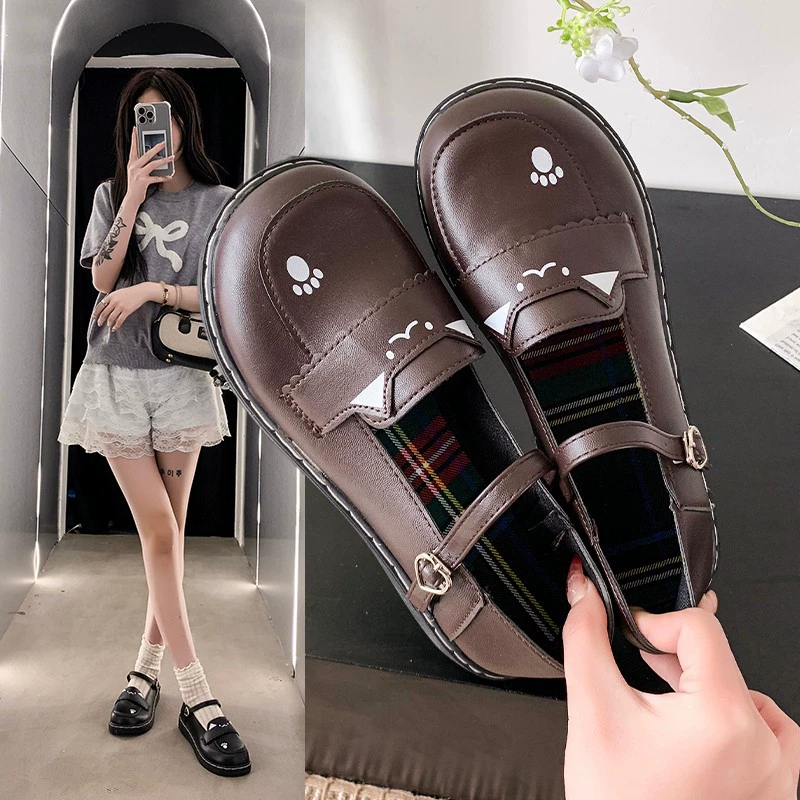 Женские кожаные туфли с пряжкой в ​​британском стиле, весна-лето 2025, новые туфли JK для женщин, туфли-лодочки в японском стиле в консервативном стиле