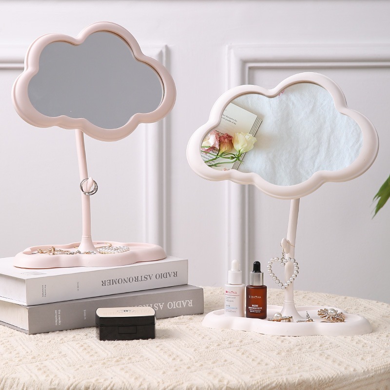 Espejo de princesa de doble nube de forma alienígena, espejo de vestir, dormitorio, escritorio, espejo de maquillaje de alto valor.