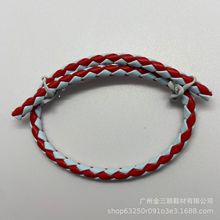 编织皮绳机器编织圆绳PU皮革编织绳4股圆条编织鞋子首饰辅料厂家