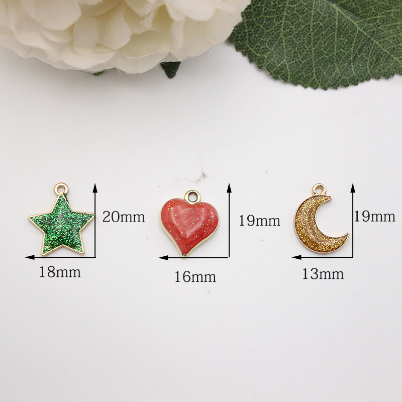 130g Weight Pendant Jewelry Making Type Jewelry Accessories Classification 10 PCS/Package Quantity Alloy Material Heart Shape Pattern Enamel Design Simple Style, Classic Style Style 10 PCS/Package Alloy Heart Shape Pendant 3