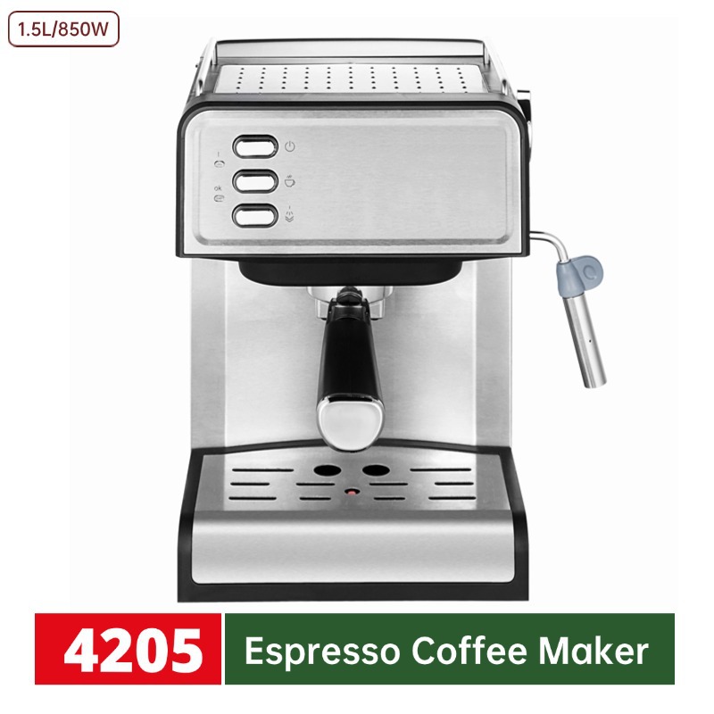 Hogar transfronterizo pequeño italiano concentrado semiautomática máquina de café a vapor máquina de espuma de leche estándar europeo Retro