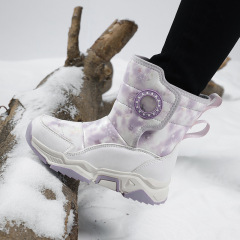 儿童雪地靴女童2025冬季中筒加棉加厚户外大棉鞋防滑耐磨跨境爆款