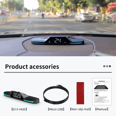 Vehicle HUD GPS high-definition vehicle speed - g15-four-color-ambient-light-gps-head-up-display-compatible-with-all-car-models