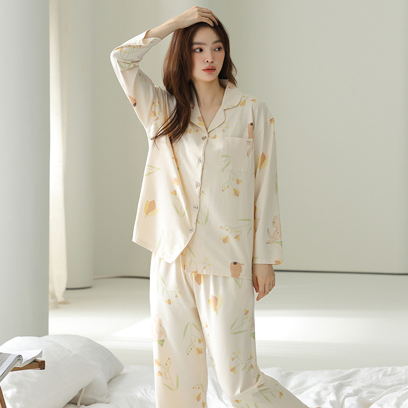LYOCELL TENS COTTON 여성용 파자마 반팔 바지 여름 얇은 유행 소녀의 집 옷 세트 여성용 잠옷