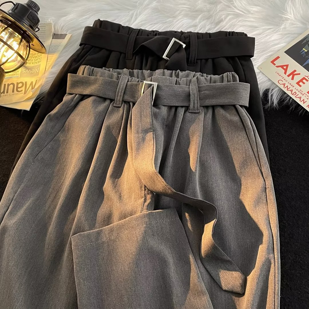 Naples Trousers Men's Spring Puppies Handsome Design Sense Pants oversize Couple's Retro Straight Casual Pants