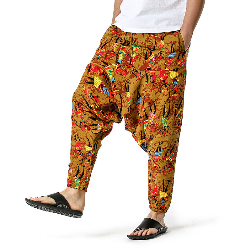 men's and women's foreign trade Harun yoga pants loose bohemian pants hanging pants moth pants 45