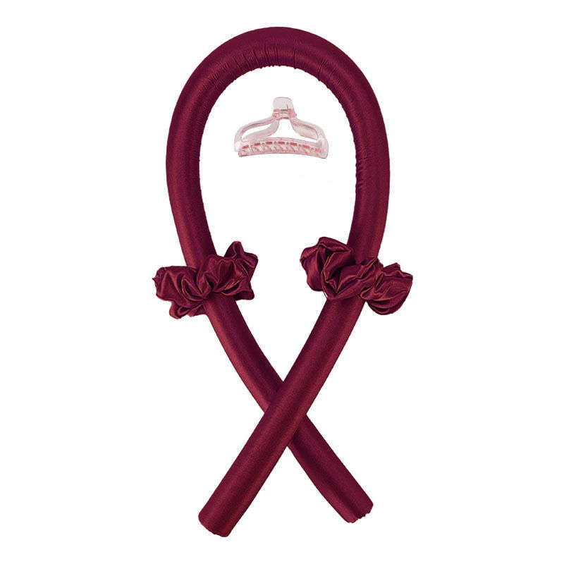 Traje de palo de pelo rizado de color rojo vino