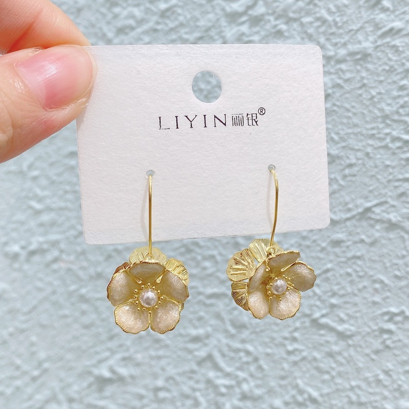 Liyin/Libeliying ドーパミンドロップ釉薬ペイントイヤリングニッチ春夏甘くて絶妙な s925 シルバー針イヤリング|undefined