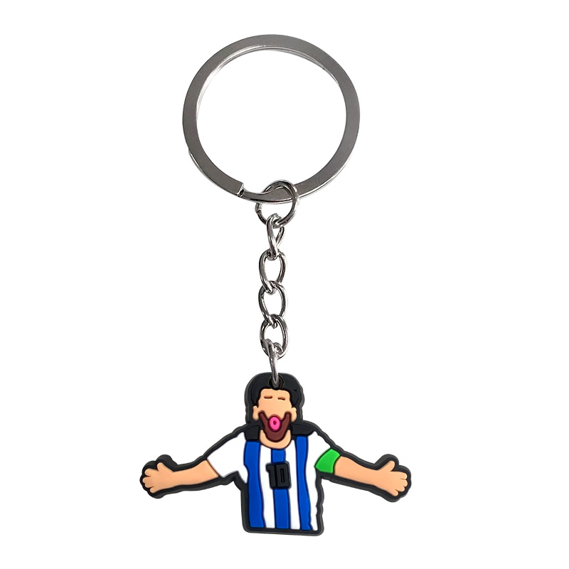 Keychain de fútbol DIY mochila colgante accesorios de llaver bolsas de PVC accesorios de bolsas de goma blanda temu