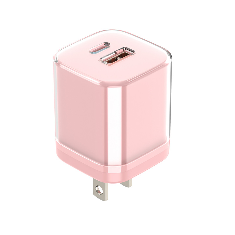 Suitable for Apple Mobile Phone Etl Certified Small Ice Cube Jelly Double-Layer Transparent Shell 20W Pd A+C Us Standard Charger Suitable for Apple Mobile Phone Etl Certified Small Ice Cube Jelly Double-Layer Transparent Shell 20W Pd A+C Us Standard Charger