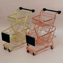 儿童迷你购物车手推车过家家玩具食物模型创意收纳车小号
