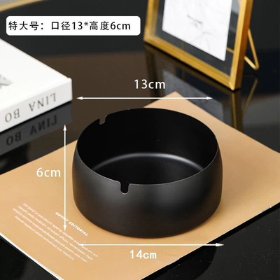 Car ashtray — for home, hotel, KTV, billiard - black-14cm-thickened-version-free-customization-for-2-ashtrays