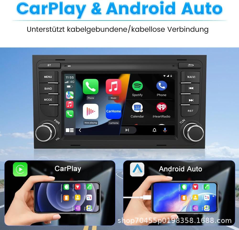7 inch 9 inch is suitable for Audi A4 car Android central control large screen GPS navigator reversing image all-in-one machine