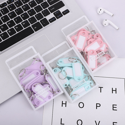Factory wholesale macaron color paper clips small fresh creative boxed swallowtail clip office stationery key tag rubber band