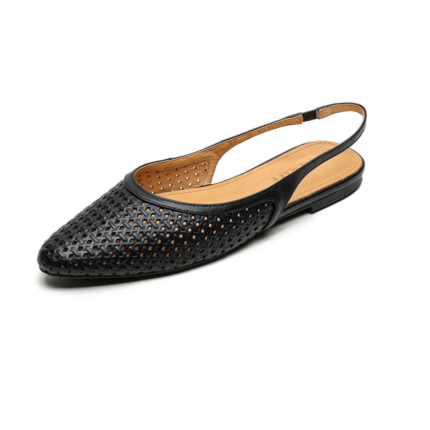 Sandal nữ da bò mũi kín quai sau đế bệt phong cách Hàn Quốc — đen chi tiết 29