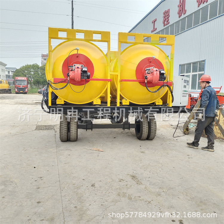 沥青混凝土拌合机 修补路面坑洼强制搅拌罐车 双罐筒搅拌加热罐车