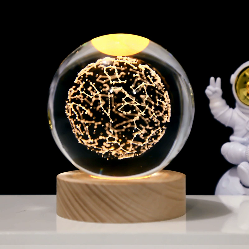 Звездное небо, астронавт, белый кристалл, настольная ночная лампа, 3D