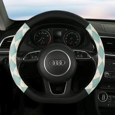 silk non-slip Tmall a generation — Steering wheel cover - d-type-black-green-38cm