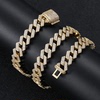 Zirconium, chain for key bag , necklace hip-hop style, European style, 12mm, 18 carat