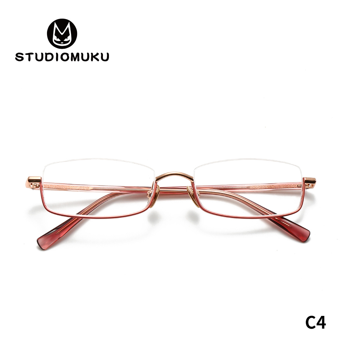 STUDIOMUKU gafas de madera cool marco de gafas de mujer cómodo medio marco de gafas retrógrado marco de gafas de hombre