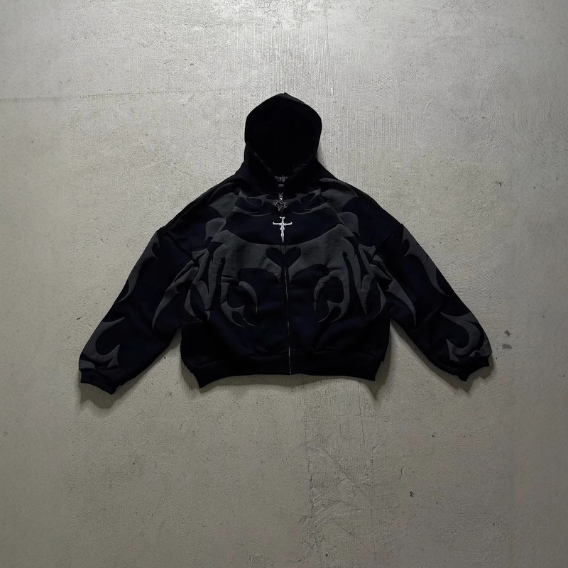 Cross Border Unisex Style American Heavy Street Trend 3D Bubble Print Pattern Men's and Women's Hoodie