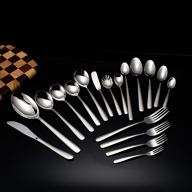 Mingrui Cross-Border Elegant 304 Stainless Steel Western Cutlery Hotel Steak Knife and Fork Dessert Spoon Butter Knife Mirror Polished