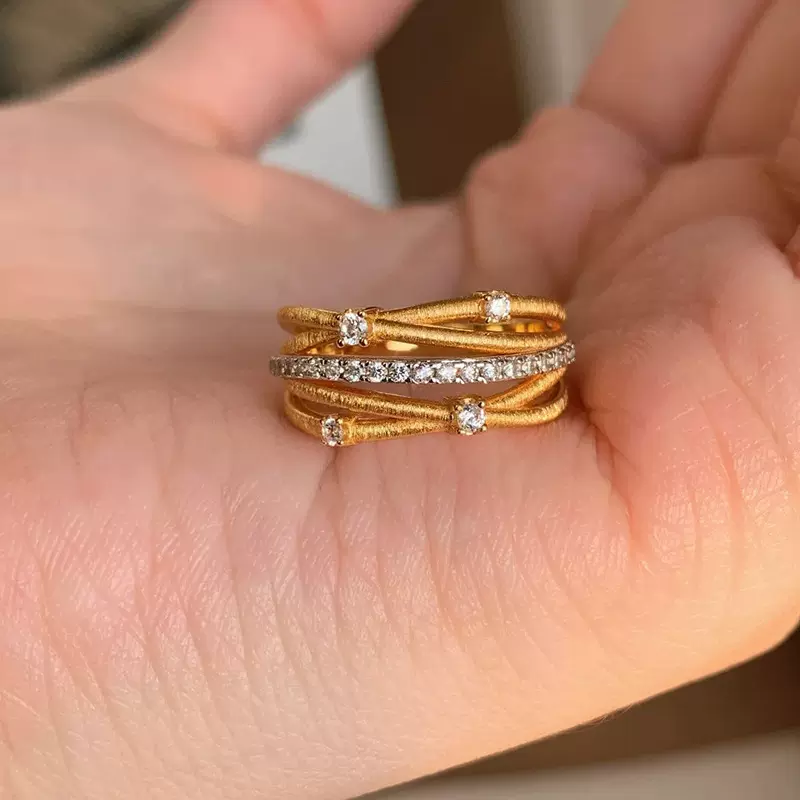 欧美复古时尚精致气质百搭缠绕多层戒指女小众设计高级感戒子指环