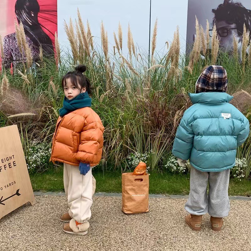 Winter New Cotton Clothes Korean Edition Standing Collar Boys Girls Small and Medium Sized Children's_voghion.com