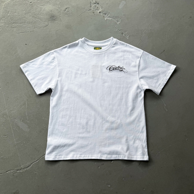 Hmp Cross-Border High-Quality Heavyweight British Hip-Hop Street Printed Short-Sleeved T-Shirt Men's Summer Fashion Brand Loose Round Neck T-Shirt Hmp Cross-Border High-Quality Heavyweight British Hip-Hop Street Printed Short-Sleeved T-Shirt Men's Summer Fashion Brand Loose Round Neck T-Shirt