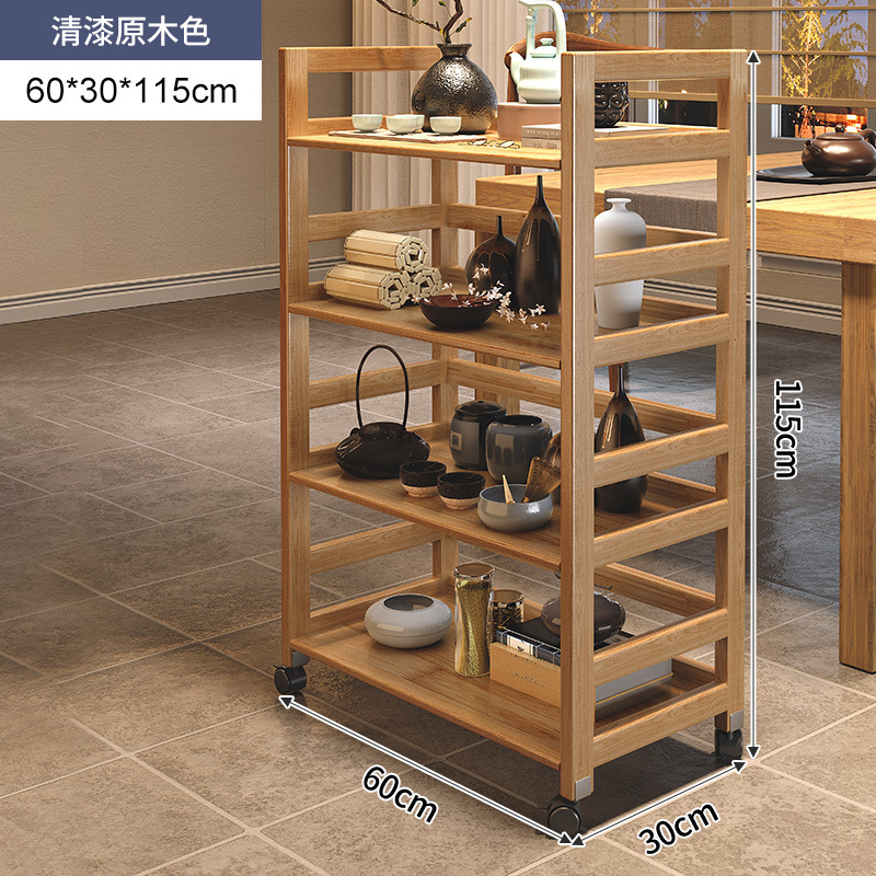 Estante para juegos de té de madera maciza, carrito pequeño, estante de almacenamiento para tazas de té, mesa de té móvil, gabinete de té para el hogar, mesa de té