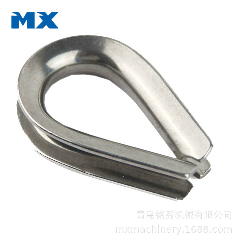 SS304鸡心环不锈钢316欧式套环欧标马眼钢丝绳套环鸡心环