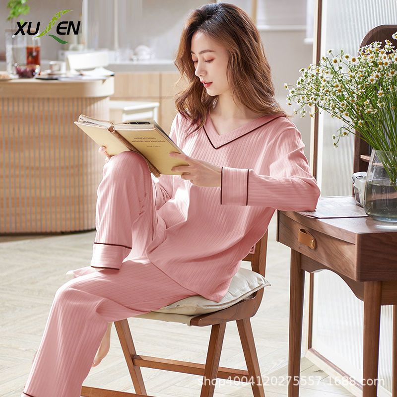 ST8709 bean paste cotton long sleeve suit for women