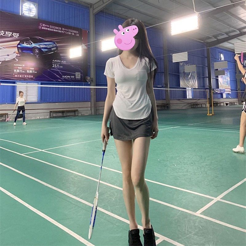 Bolsillo de cuello en V de alta calidad camiseta de manga corta para mujeres 2026 verano nuevo estilo suelto de moda exportación de comercio exterior