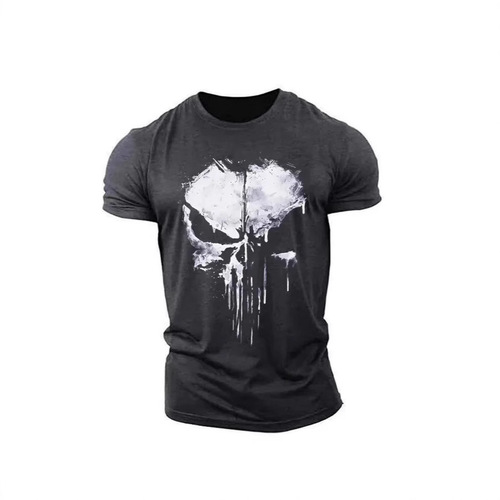 Cross-border new European and American-style casual fashion printed men's T-shirt, round neck, breathable, short sleeves.