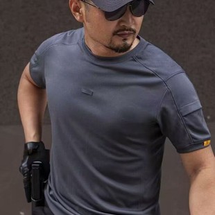 New Summer Quick-Drying Short-Sleeved T-Shirt Male Instructor Outdoor Sports Round Neck Tactical T-Shirt Breathable Energy Suit Wholesale