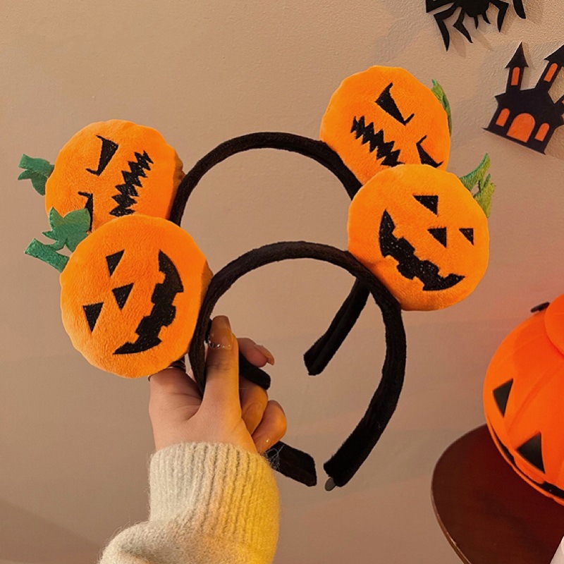 Halloween transfronterizo calabaza cabeza de dibujos animados muñecas de cabello vestido de vacaciones muñecas de cabello decoración de cabello extraña