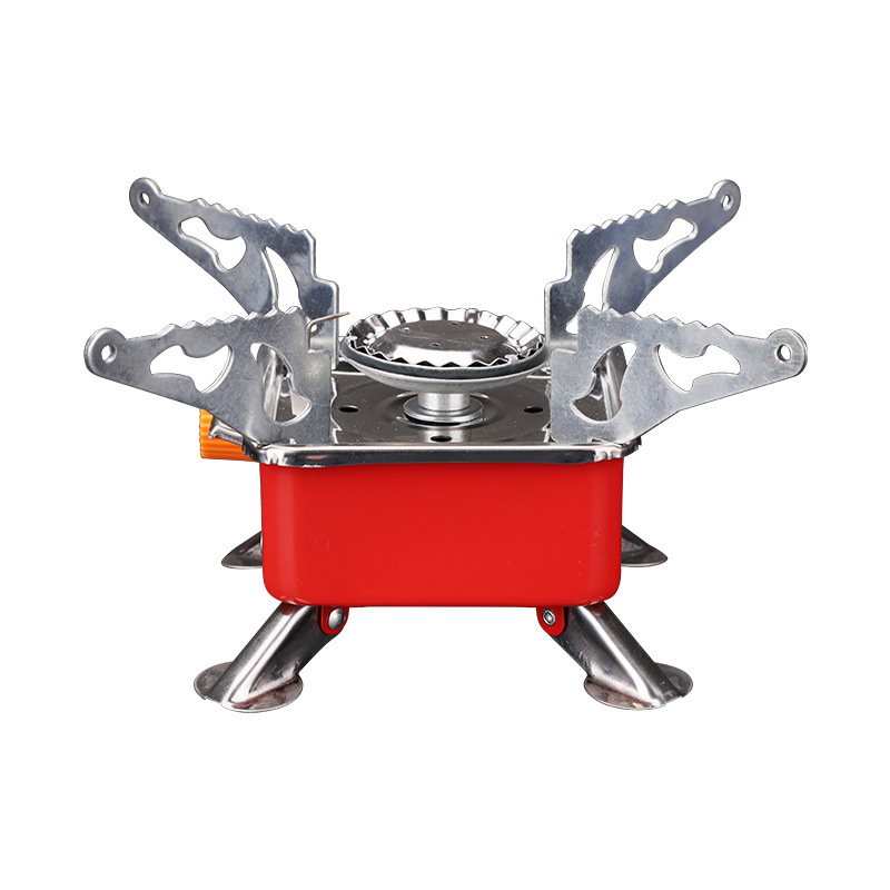 Mini Wholesale Outdoor Gas Small Square Stove Portable Folding Camping Gas Card Lotus Stove Small Square Stove