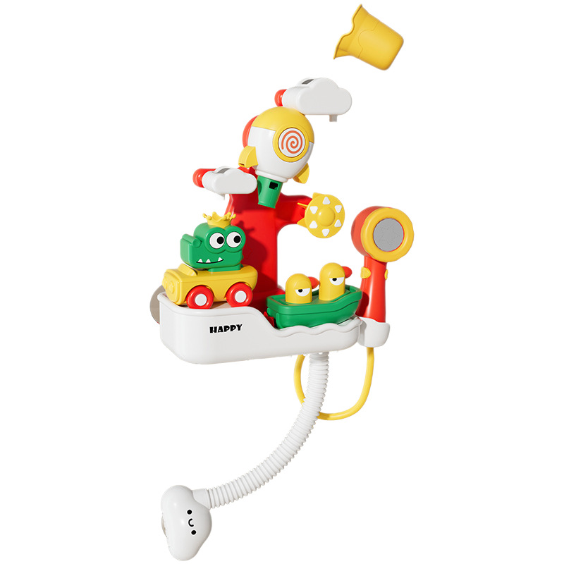 Amazon 4 en 1 combinación sprinkler bebé baño juguetes de agua sprinkler patitos niños y niñas artefactos de baño