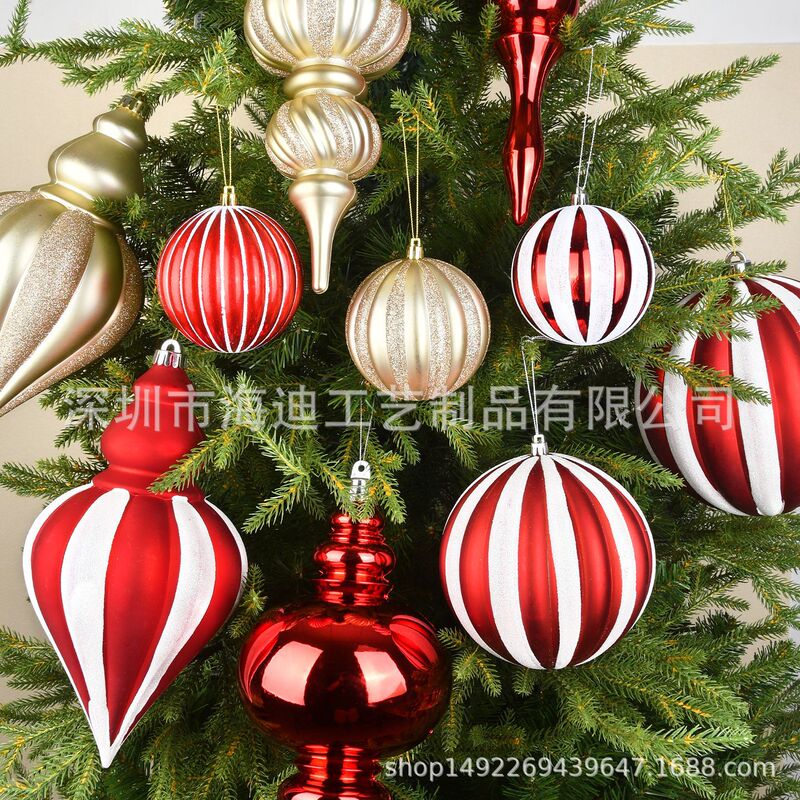 圣诞节装饰香槟金色葫芦红白南瓜球挂件场景橱窗美陈装饰水滴挂件|undefined